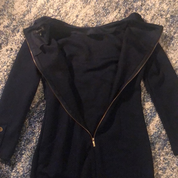 Dynamite, Medium Navy Blue Textured Dress with Zippered back - Picture 5 of 6